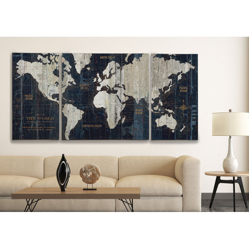 " Ocean Eye I " 3 - Pieces, 32" H x 64" W x 2" D