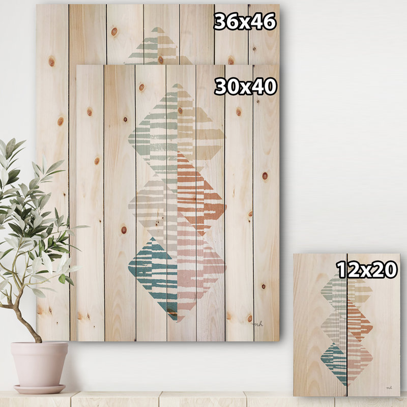 « geometric triangle ii », impression sur bois, H 20 po x l 12 po x P 1po