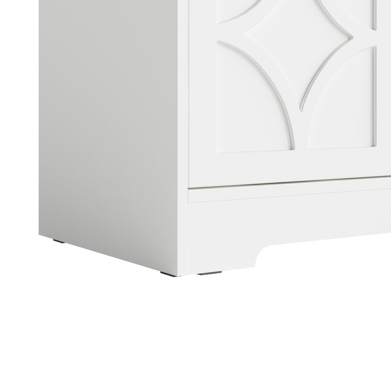 55.9" Sideboard Cabinet With 4 Doors, White