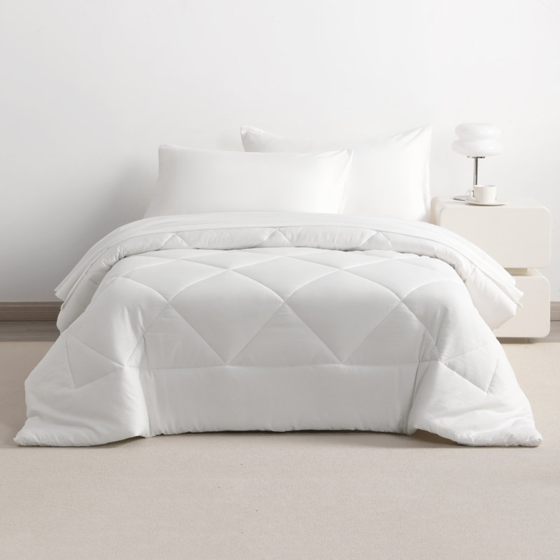 Ensemble de literie pour lit simple 5 pièces doux et respirant, Simple (5 pièces), Blanc