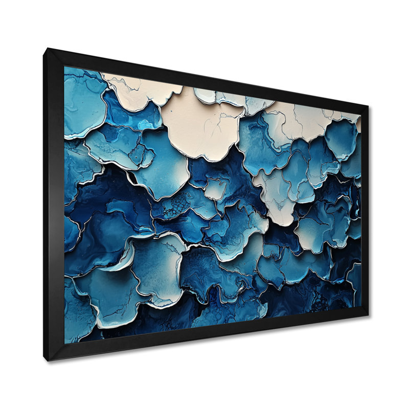 Okla - Abstract Large Wall Art, H 30 po x l 40 po, Cadre simple, Noir
