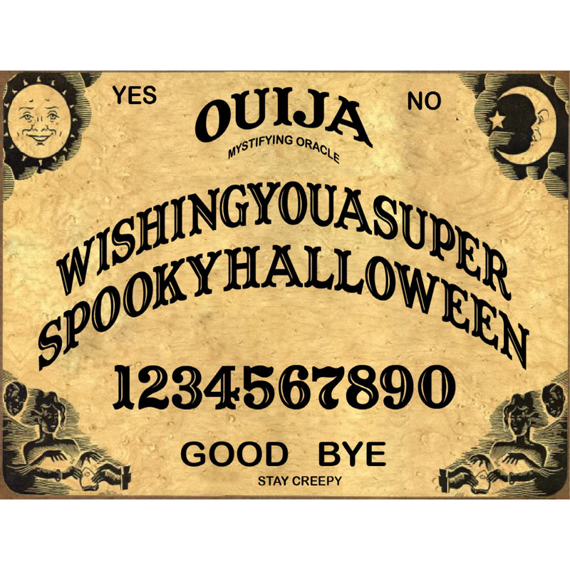 Panneau en métal Ouija, H 11,5 po x l 15,5 po x P 0,04 po