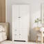 Armoire de rangement pratique et élégante avec tringle, 2 tiroirs et armoire latérale - l 31,5 po x P 19,7 po x H 73,2 po