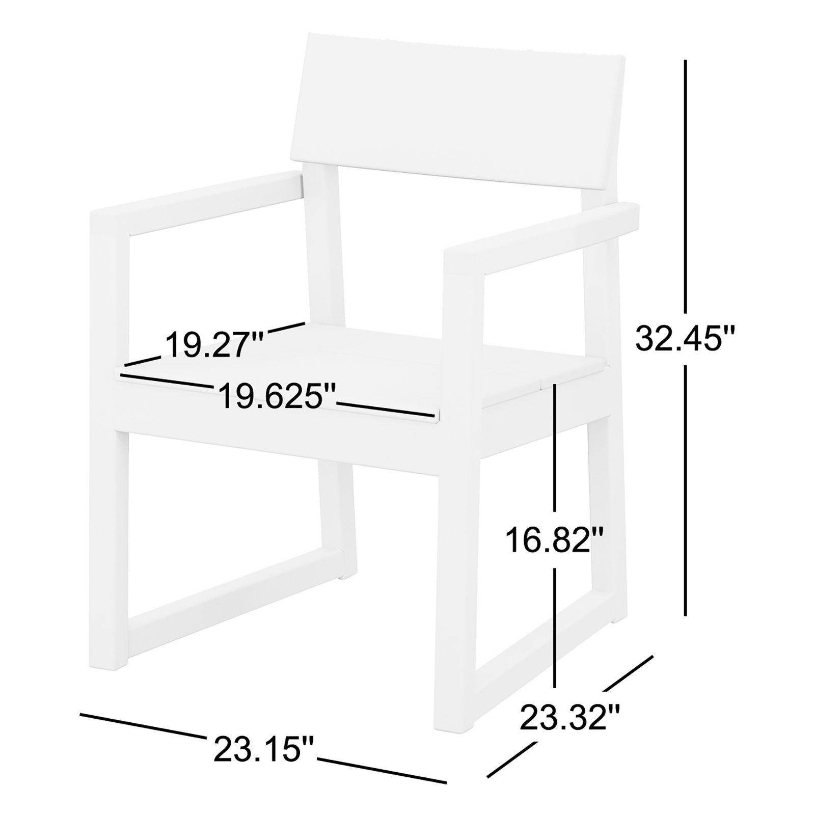 POLYWOOD® Edge Patio Armchair, Gray