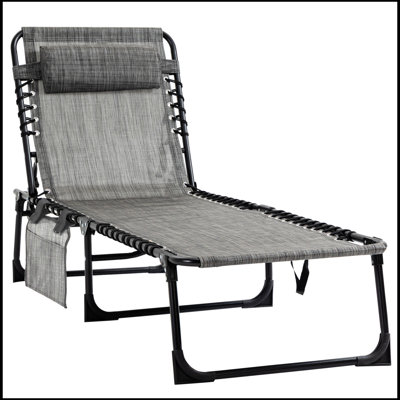 Outsunny Reclining Chaise Lounge Chair, Portable Sun Lounger, Folding Camping Cot -  Arlmont & Co., D7B68BFB64DE4D85A9CC02DD085FD2E4