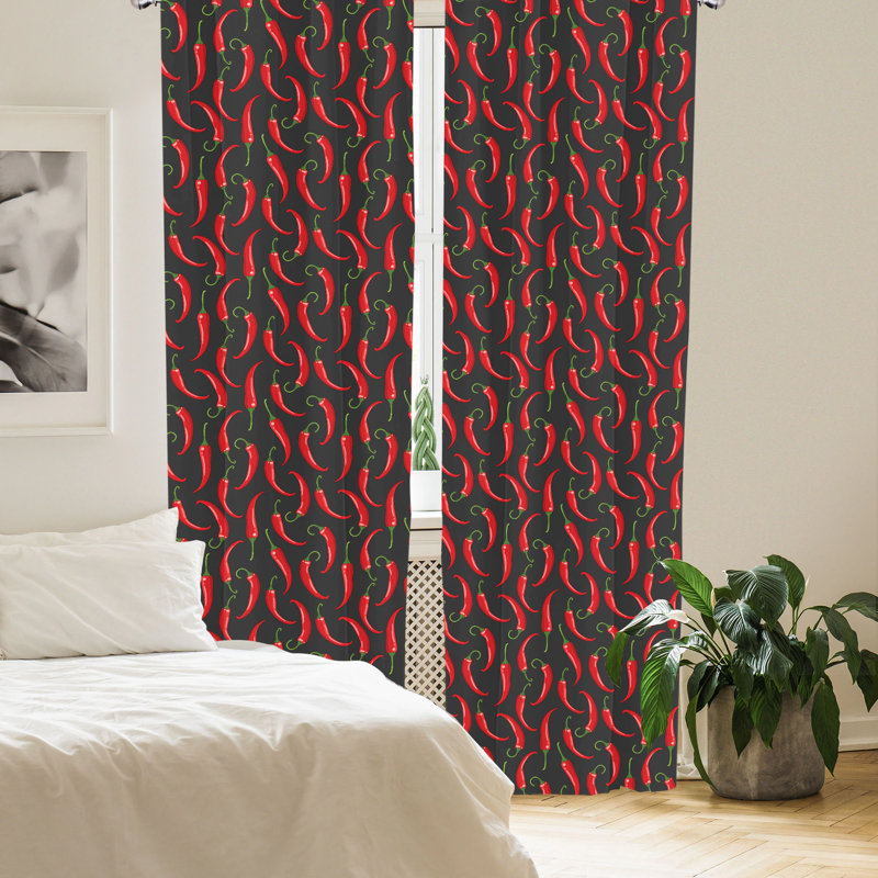Vegetable Semi-Sheer Rod Pocket Curtain Panels, 28" x 84"