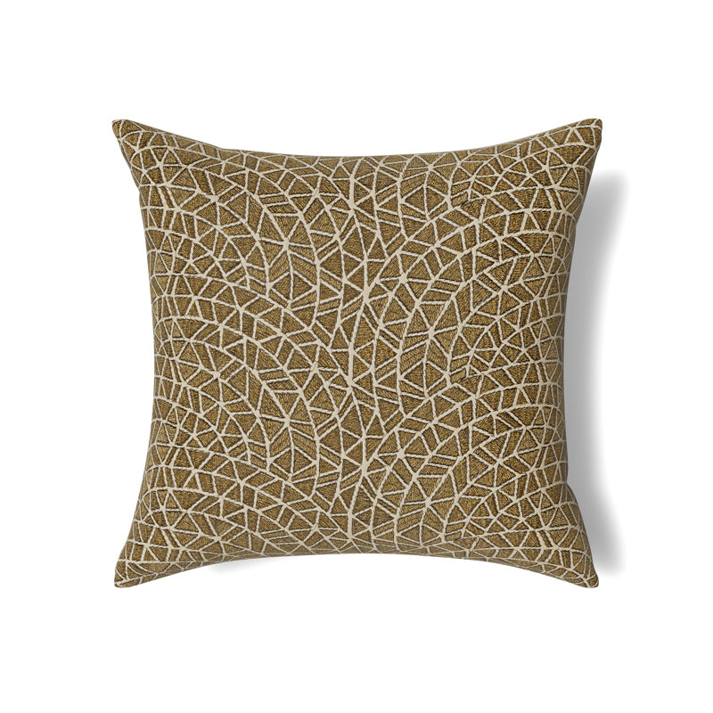 Coussin The Met x Ann Gish, 24 po x 24 po, Or / gris anthracite
