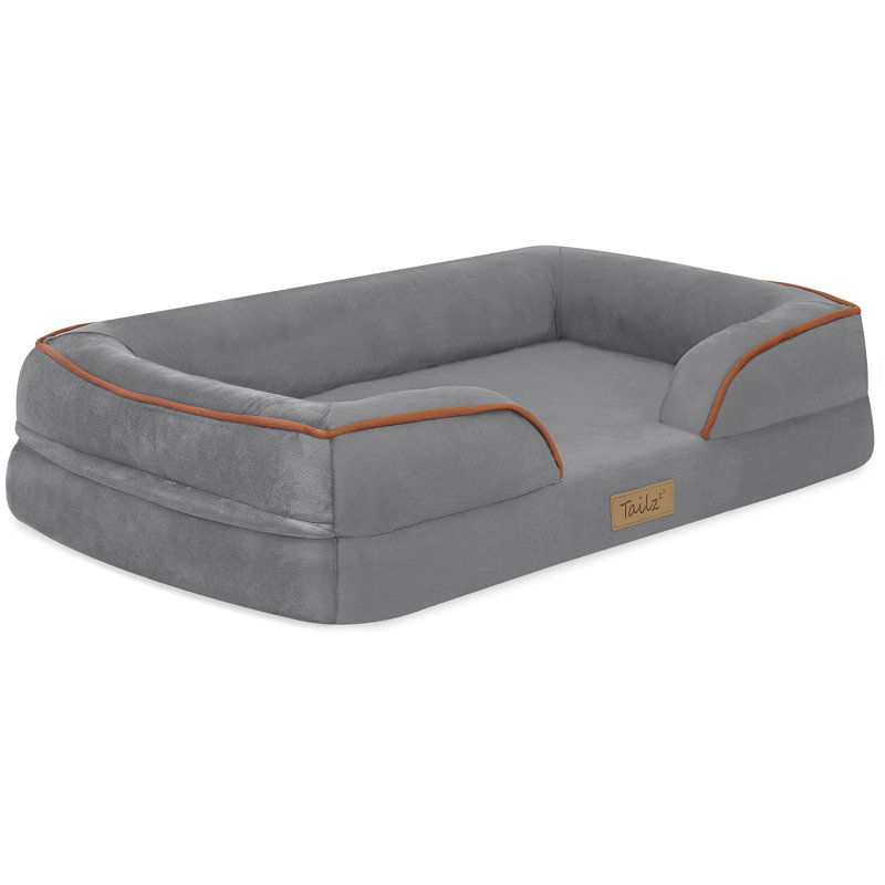 Slate Orange Medium Orthopedic Outdoor Pet Mattress with Bumper