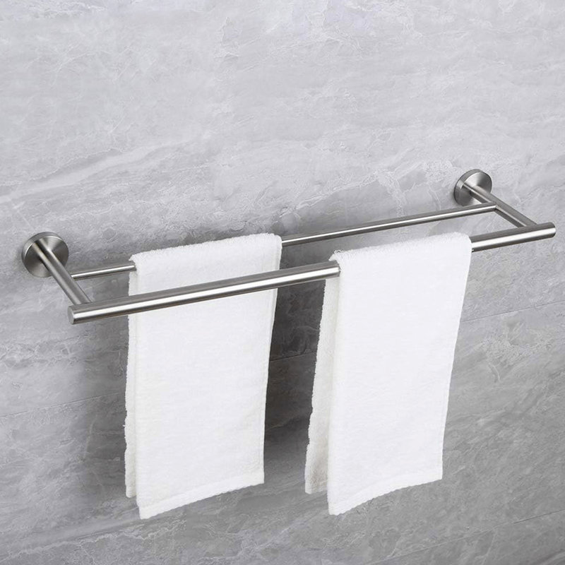 Bathroom Towel Rack Wall Mount 5 Piece - Modern Brushed Nickel Style, Aluminium, , Multifunctional For Different Rooms, Easy To Install 5 Nickel, Appearance, Rust-, Versatile Bathrooms And Beyond,
