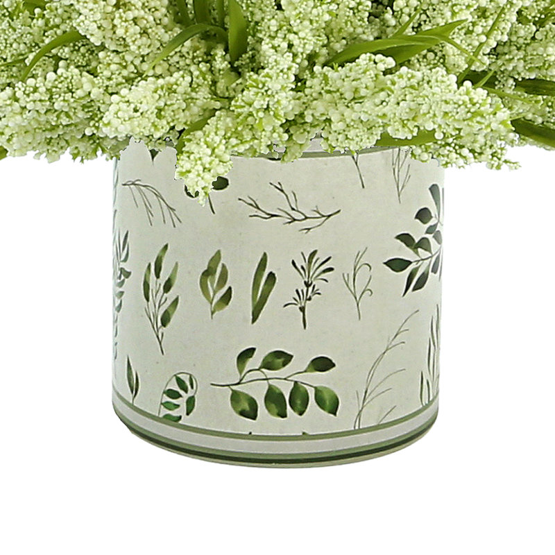 Heather Floral in A Glass Vase with Label