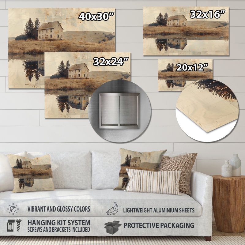 Brown American Farm Landscape III - Farm Wall Art Print, Sans cadre en métal, H 34 po x l 44 po