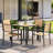 5 Piece Outdoor Patio Dining Set With 1 Square Patio Table & 4 PVC-coated polyester Stackable Chairs, Patio Dining Furniture For 4, Wpc Tabletop And All-weather Resistant Iron Frame, Suitable For Garden, Backyard And Deck, Brown