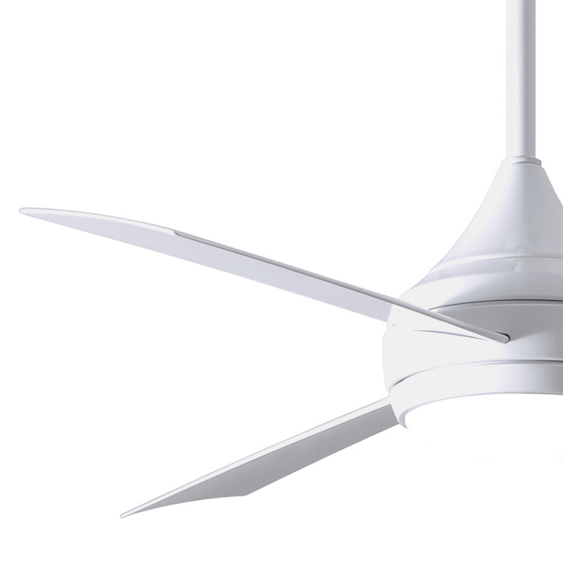 Donaire LED Outdoor Downrod Ceiling Fan, Gloss White, Gloss White