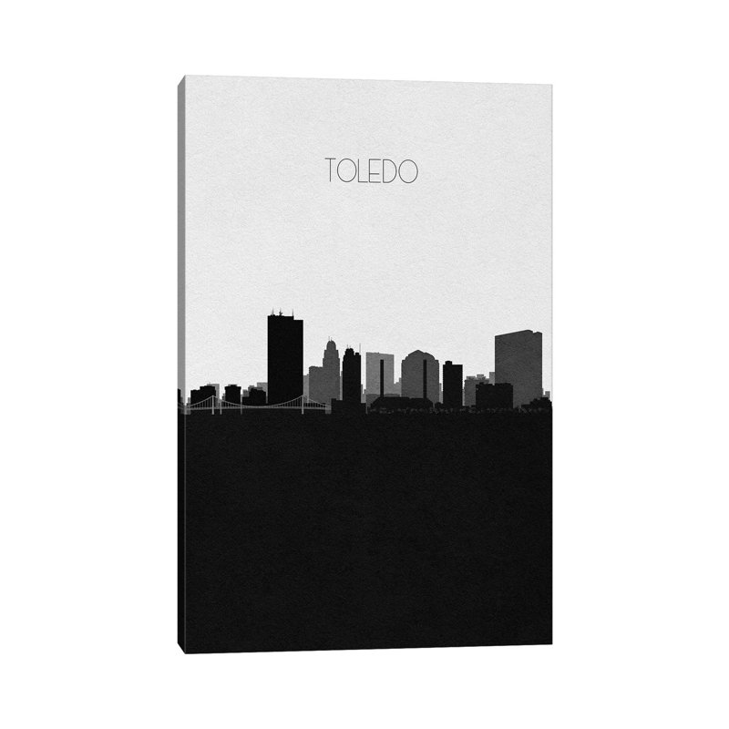 Toledo, Ohio City Skyline 1 Piece Wrapped Canvas Wall Art, 101.6 cm H x 66.04 cm W x 1.91 cm D
