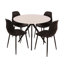 Aspen 5-Piece Casual Dining Set - Spacious Round Table & 4 Curved Plastic Chairs-105509825-124157413