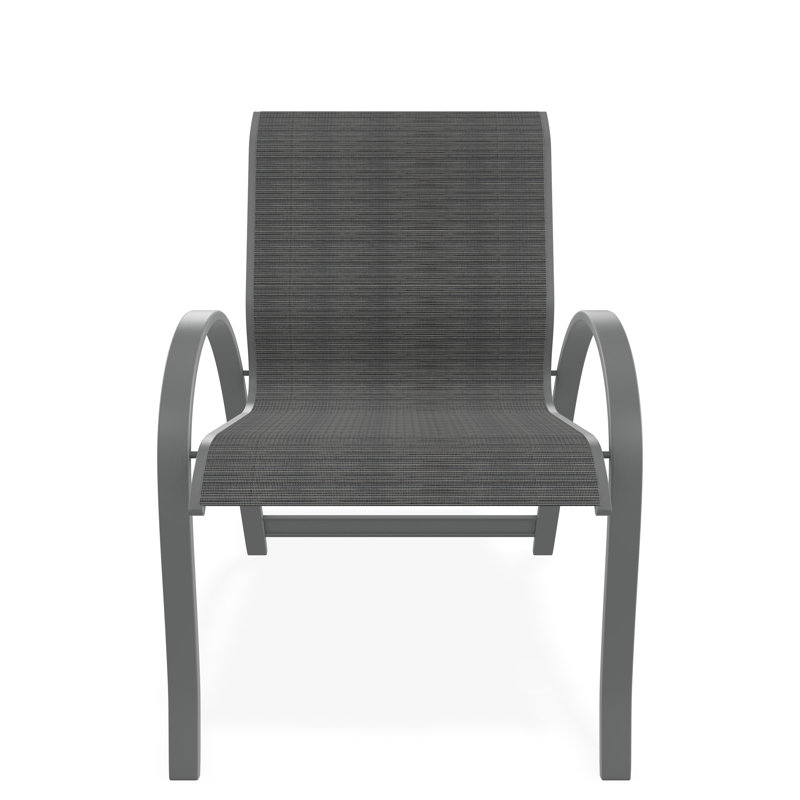 Chaise avec accoudoirs empilable Aruba II, Graphite, Fumée