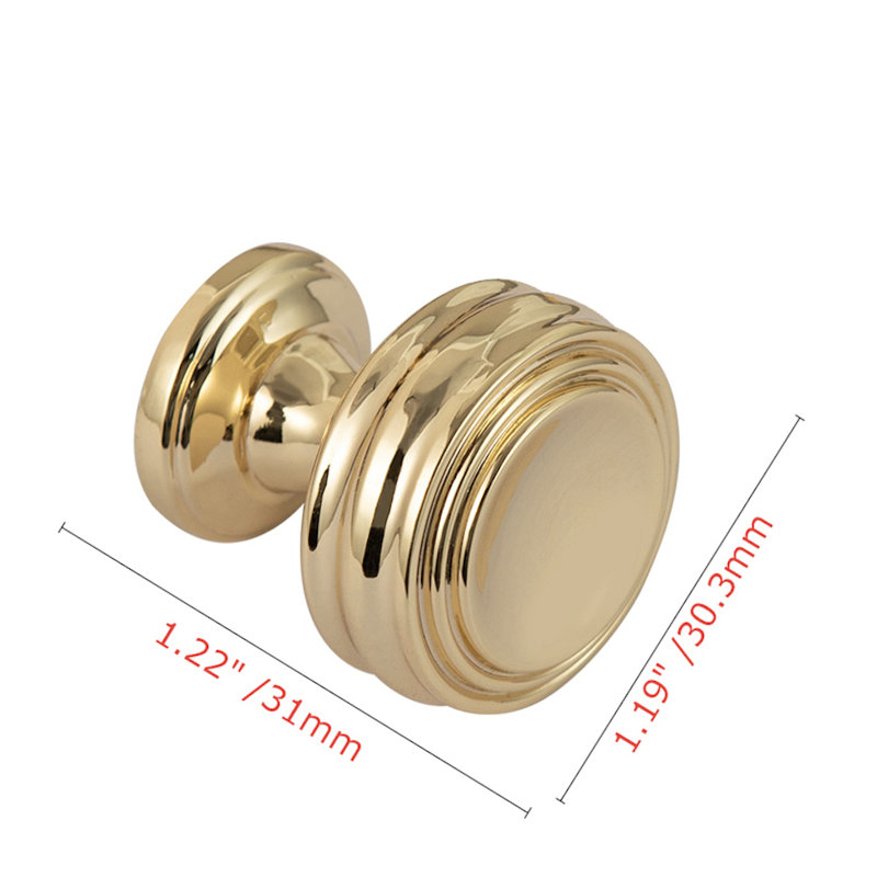 Utopia Alley Athen Cabinet Ring Pull Knob - Decorative Cabinet Drop Pull Knobs For Cabinets And Drawers - Vintage Cabinet Hardware With Hand Finished Polished Gold - Metal Drawer Pull Knobs 1.19" (Set Of 10)