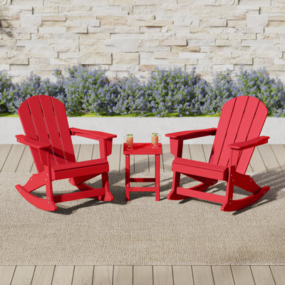 Chaise Adirondack à bascule en plastique avec table Laguna