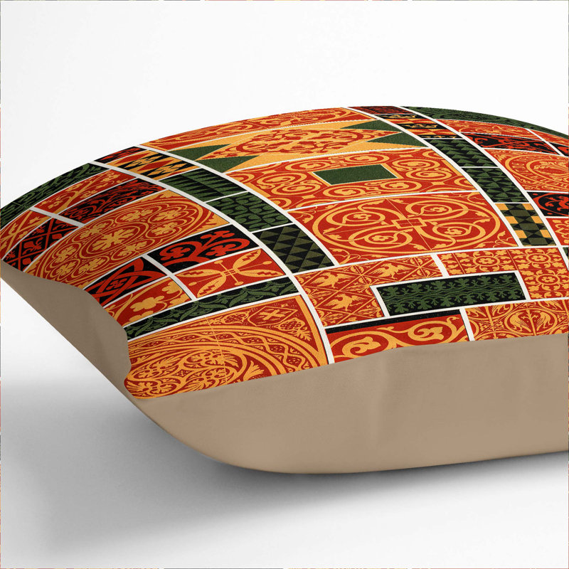 Geometric Square Throw Cushion, Stone, 40 x 40 cm