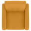 Chaise d'appoint en lin jaune avec pieds en bois massif naturel