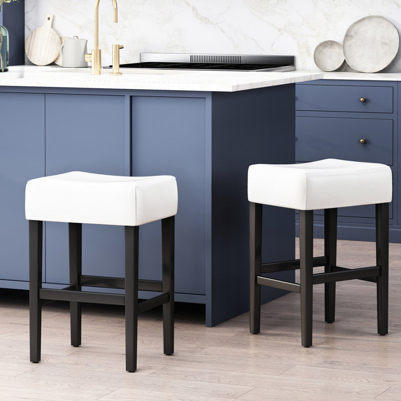 2 tabourets de comptoir sans dossier 2 Kd, cuir, 26,26 po H x 15,78 l 17,95 po, tabourets élégants de design d'intérieur de 2, revêtement en cuir, H, pour la décoration intérieure