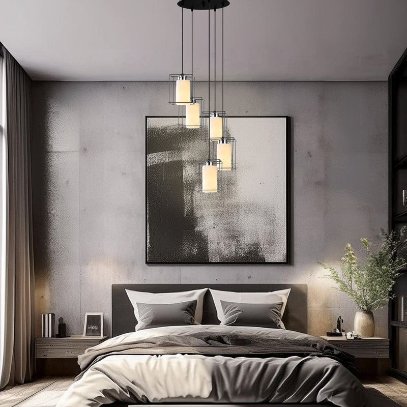 Luminaire suspendu cylindrique à 5 lumières Hendren