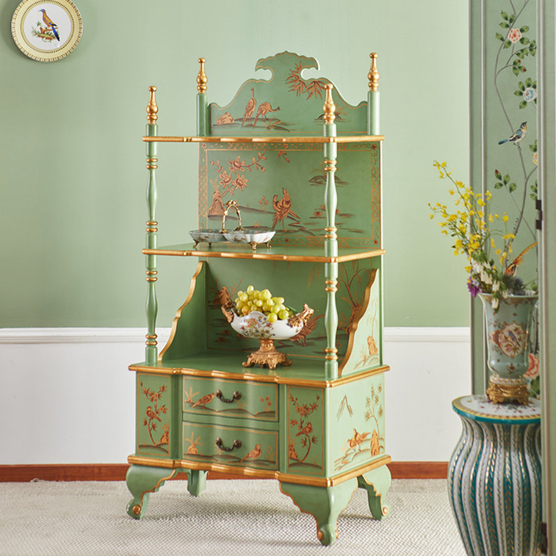 Vitrine française à plusieurs niveaux, H 60,43 po x l 30,12 po x P 16,73 po