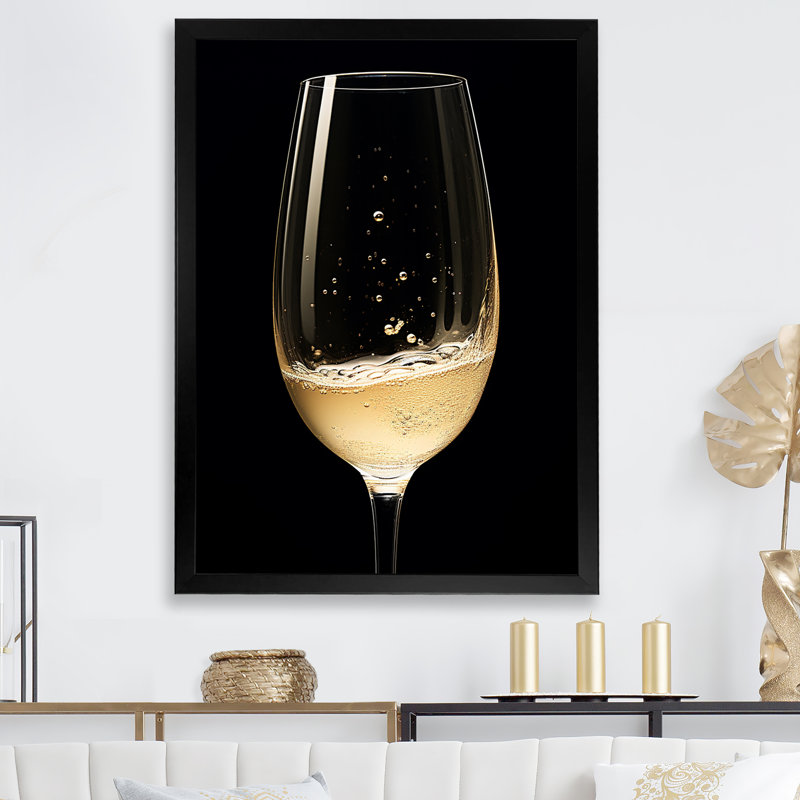 Bruts Crystal Champagne - Champagne, reproduction d'art sur toile encadrée, Cadre simple noir, H 40 po x l 30 po x P 1,5 po