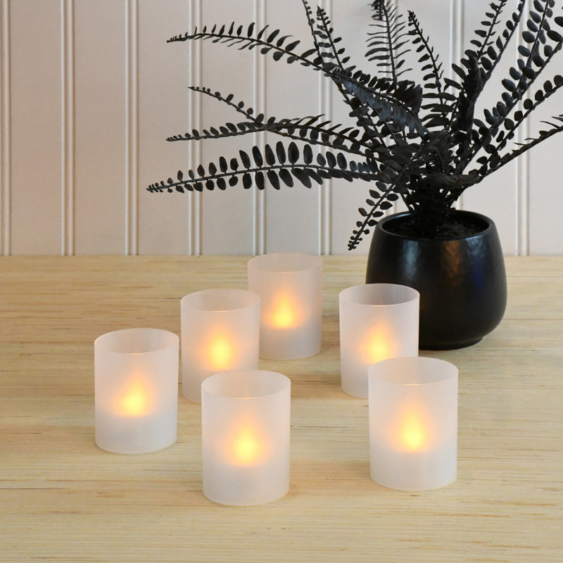 Votives givrées avec lumières DEL à piles, Amber