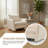 Oversized Chenille Fabric Accent Chair (Set of 2, BEIGE）-1011770133