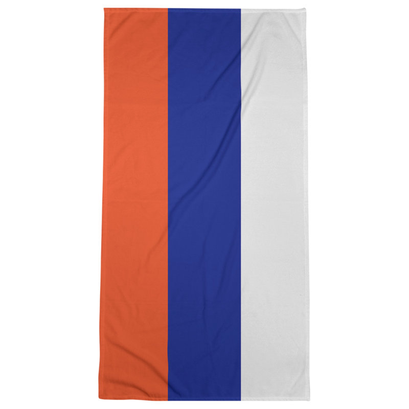 Bath Towel, Orange/Blue/Off White