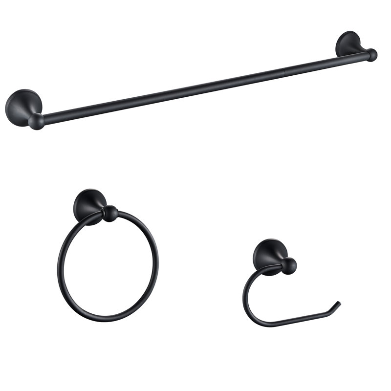 Ensemble de quincaillerie de salle de bain 3 pièces, Noir