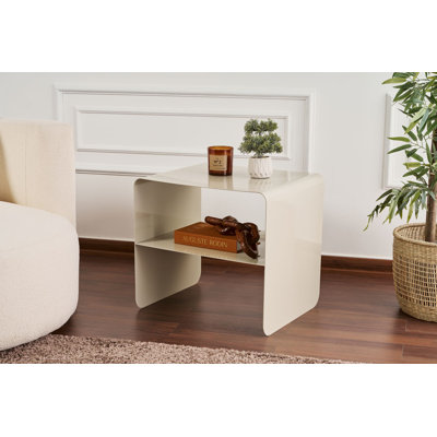 Table d'appoint moderne taupe 17,7 po x 22,0 po x 20,5 po | Fabrication 100% durable en métal, conception de couleur unie élégante | Parfait pour le salon, la chambre à coucher ou le bureau | Décoration de meuble élégante et fonctionnelle