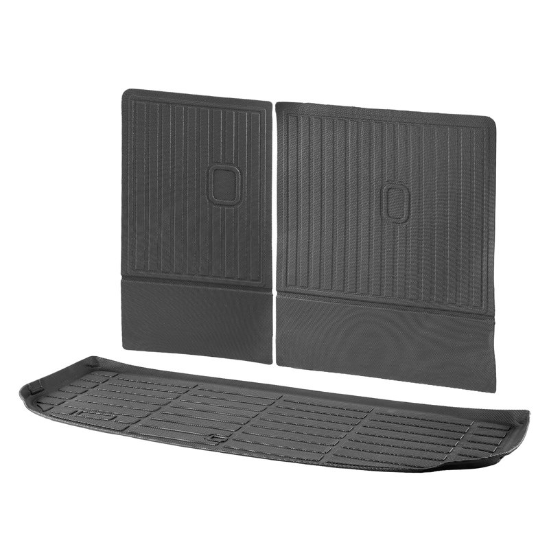Tapis de cargaison compatibles avec la Palisade 2020-2024, ensemble de doublure TPE sur mesure pour les VUS, le remplacement du protecteur de siège arrière et de coffre, le tapis de coffre noir et les tapis de dossier