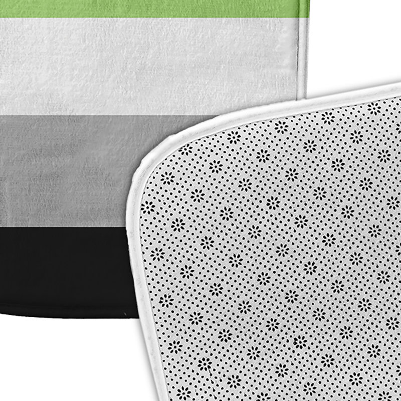 Aija Memory Foam Non-Slip Bath Mat, Gray/Green