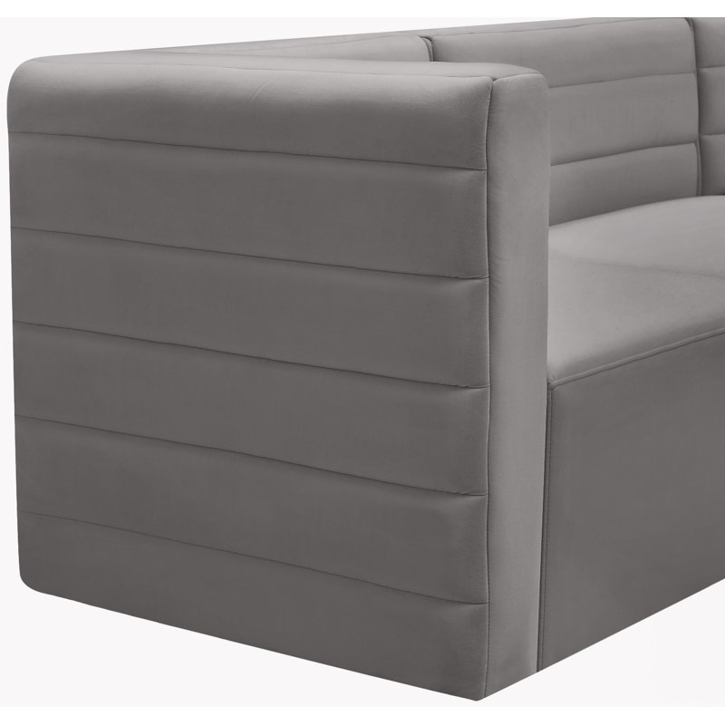 Fauteuil d'angle Enso, Velours gris