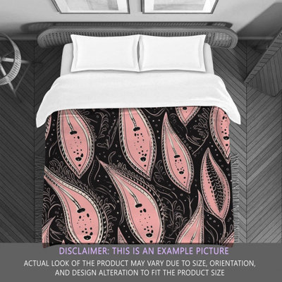 Botanical Black/Pink Microfiber Comforter