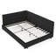 Cadre de lit double capitonné double, cadre de canapé-lit avec dossier confortable et accoudoirs, lit double pour chambre à coucher, salon, velours, noir (80,5 po x 59 po x 30,5 po)-314021061-314021057