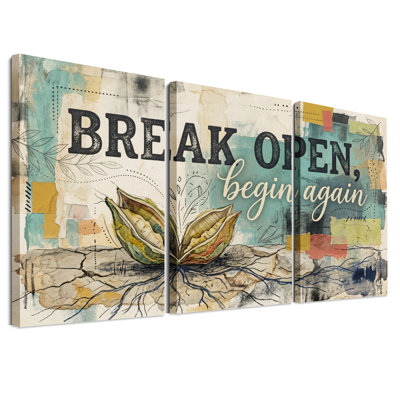 Ensemble de 3 impressions sur toile Break Break