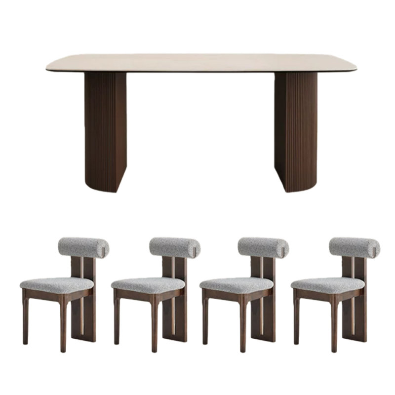 Amico, 7 pièces : table, 6 chaises, Tanné