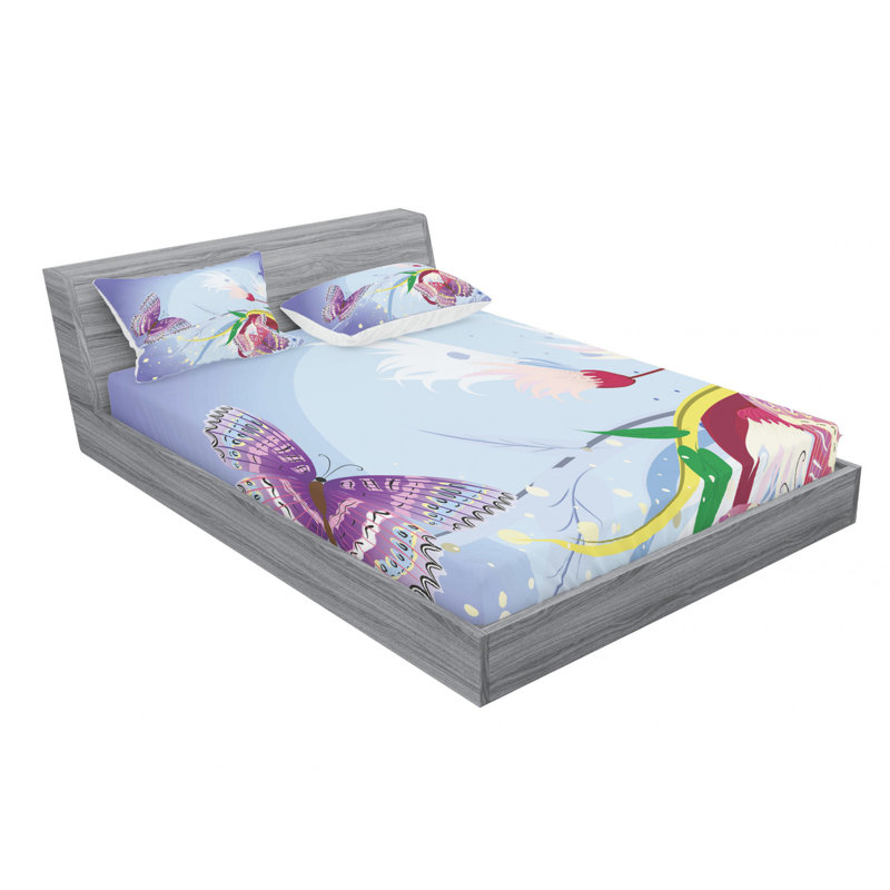 Fantasy Microfiber Sheet Set, Queen Sheet Set with Fitted Sheet