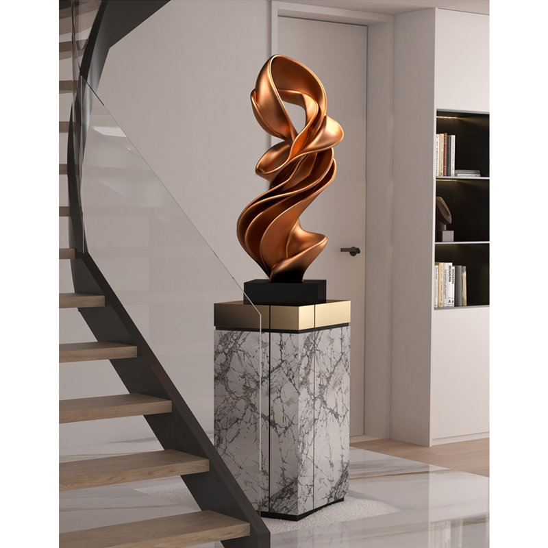 Sleek Curve Art Statue, 33.5" H x 14.6" W x 11.8" D