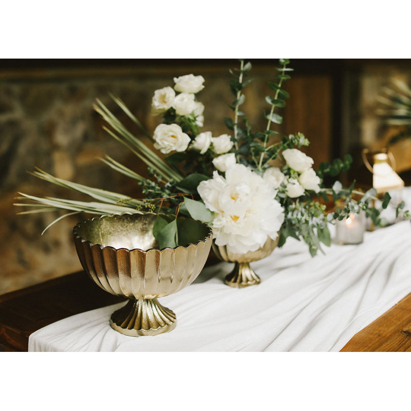 Abrams Handmade Metal Table Vase, 6.25" H x 8.5" W x 8.5" D