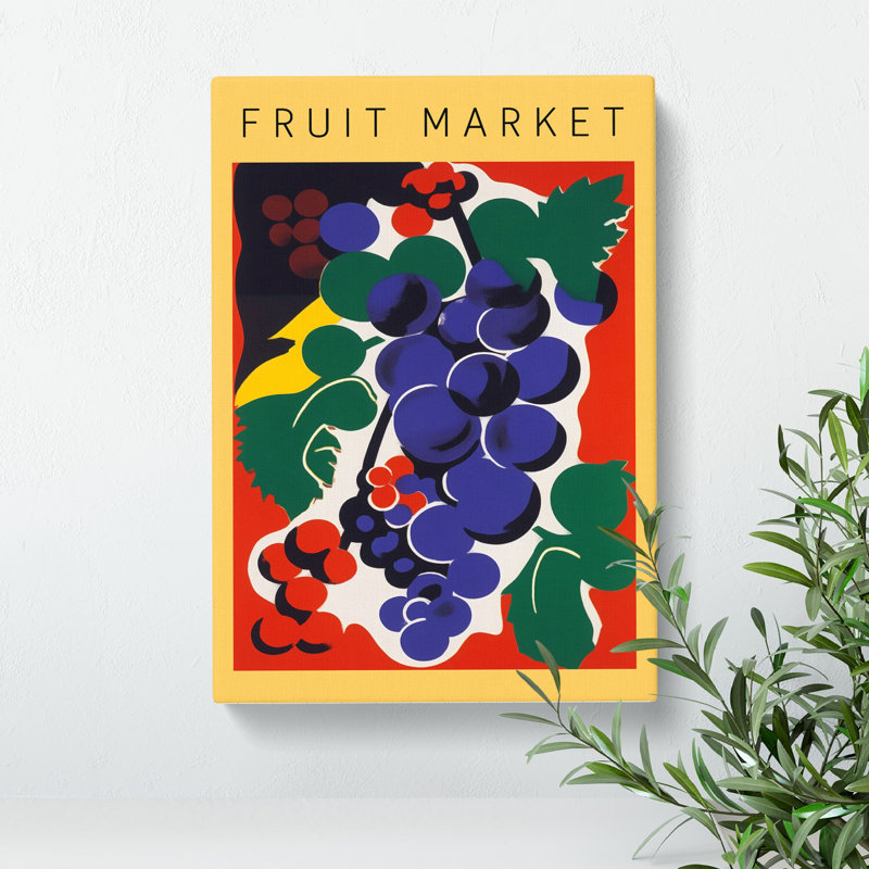 XMKTMKT-349 Fruit Market Exhibition Grapes - Wrapped Canvas Print, 50cm H x 35cm W x 3cm D