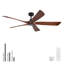 Ventilateur de plafond 60 pouces Modern Farmhouse avec pales en bois de noyer noir massif et finition noir mat