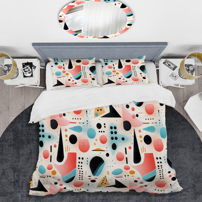 Soft Color Geometry Collage Serenade II Abstract Duvet Cover