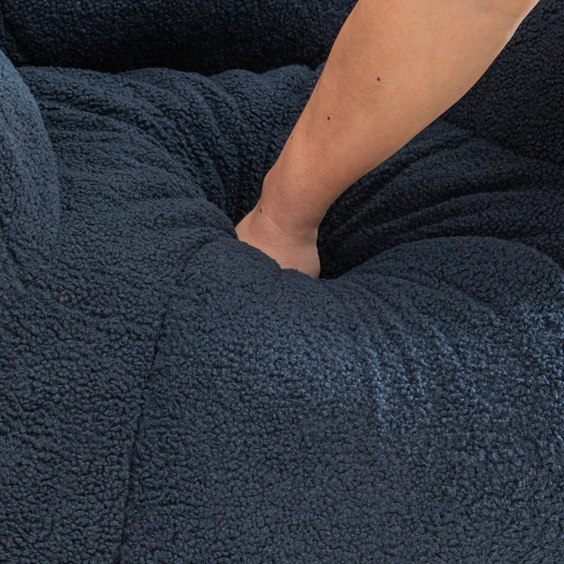 Bean Bag Chair,Modern Upholstered Lazy Sofa Couch, Dark Blue