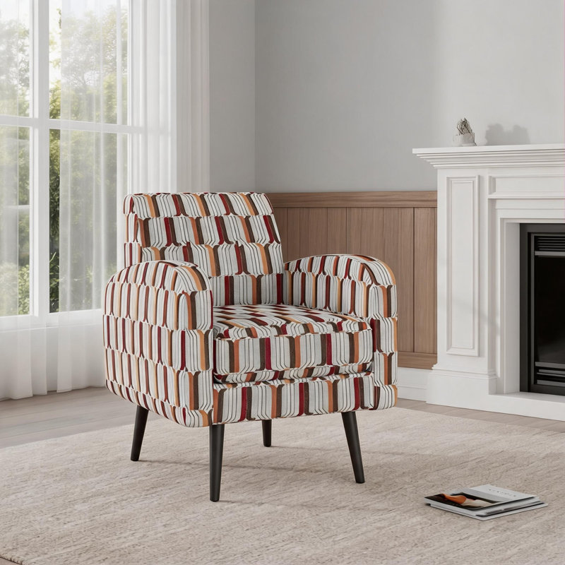 Fauteuil d'appoint capitonné en tissu Rich