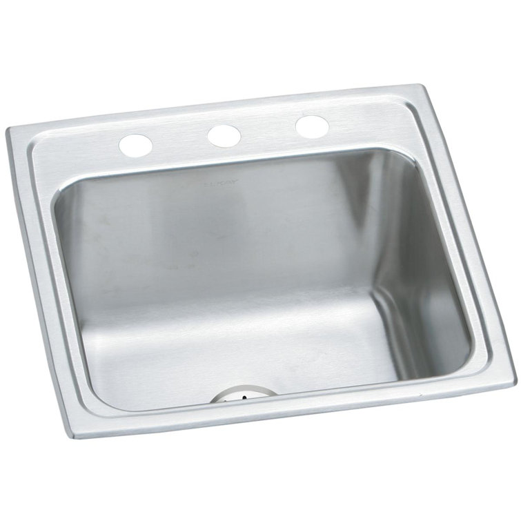 Lustertone 20" L x 19" W Drop-in Kitchen Sink with Basket Strainer