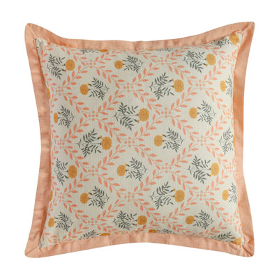 Coussin décoratif en coton naturel rose poudré Dolce
